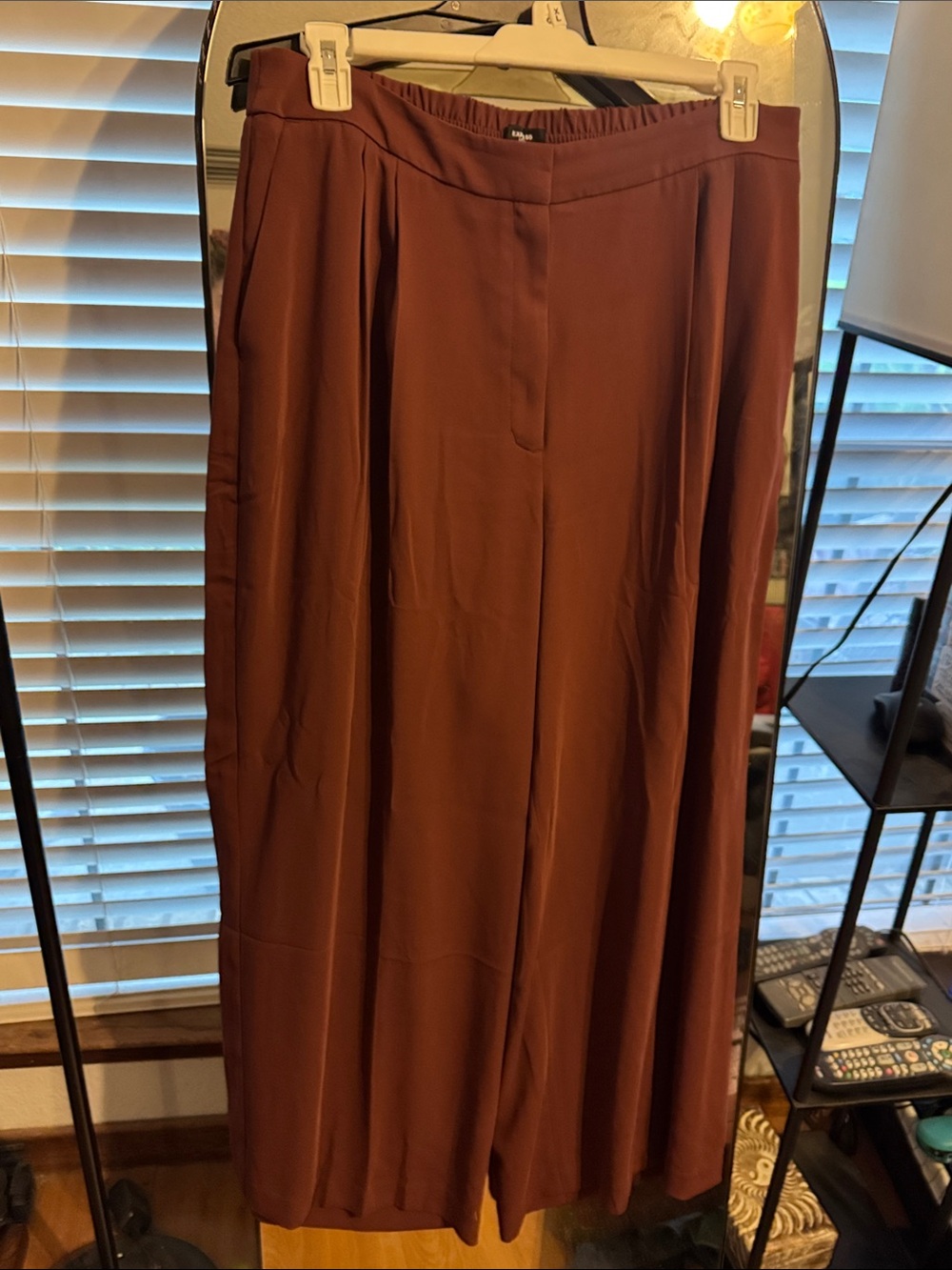 Express Maxi Wide-Leg Pants in Rust Brown